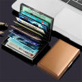 Anti Holder Secure Metal Slim Cardholder Stainless Steel 10 Slots Wallet for Men Women Travel Daily Use. 