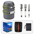 Outdoor hiking Camping Cookware Set 1-2 Person Outdoor Lightweight Cooking Pots for one person survival cookware. 