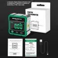 Portable Multifunctional Laser Inclinometer Rechargeable Four Sided Magnetic Digital Inclinometer LCD Display High Accuracy Angle Level Household. 