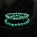 Green Aventurine Natural Healing Crystal Jewelry Fashion Stretchable Comfortable Unisex Fit Slides-On Bead Bracelet. 