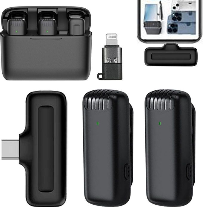 Double%20Wireless%20Lavalier%20Microphone%20Compatible%20for%20Type%20C%20with%20iPhone%20Connector,%20Charging%20Case%20Active%20Noise%20Cancellation%20Suitable%20for%20Vlog%20Insta%20You%20Tube%20Video%20Recording%20(Dual%20Mic)%20-%20Image%202