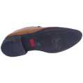 Brown Clip On  None Lace Leather Black Horse Formal Shoes For Men. 