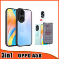 3 In1 Oppo A58 Anti Blue Screen Protector film+ Lens Film For OPPO A38 A78 A18 Frosted Anti-fall Mobile Phone Case. 