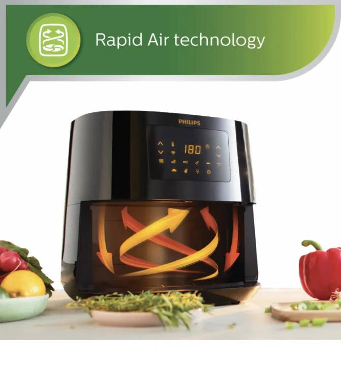 PHILIPS%20HD9252/90%20With%20Touch%20Panel,%20uses%20up%20to%2090%25%20less%20fat,%207%20Pre%20set%20Menu,%201400W,%204.1%20Liter,%20with%20Rapid%20Air%20Technology%20Air%20Fryer%20-%20Image%202