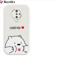 Jizetin for Vivo S1 Pro Back Cover Funny Bear PU Leather For Girls Boys Soft Phone Case. 