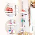No Tools 4 Tier Multi Use Rack Corner Shelf Holder Shelves Adjustable Storage Space Saver Organizer Kitchen Bathroom Toilet 260cm Max Height. 