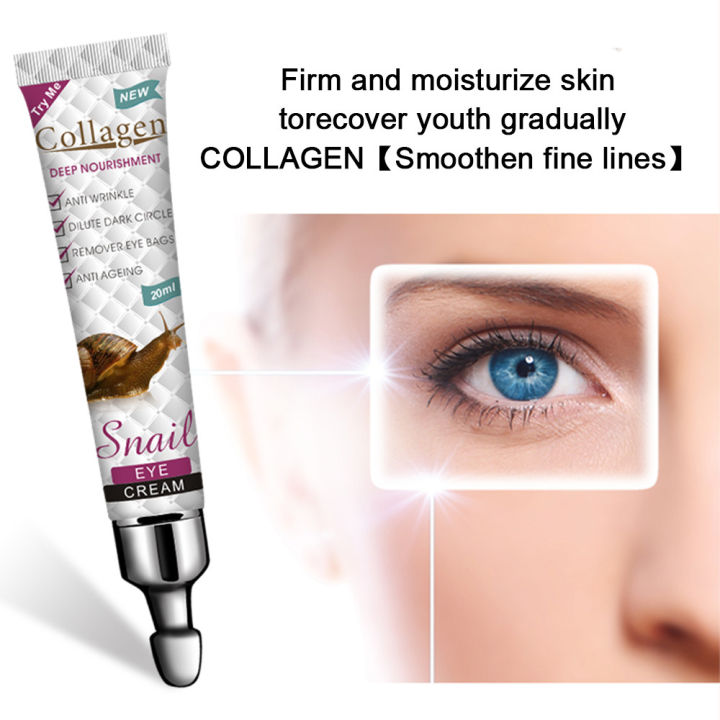 Collagen Deep Nourishment Snail Eye Cream Essence Anti-aging Eye Cream Anti-wrinkle Dilute Dark Circles Remover 20ml