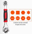 Tiger wrench 48 in 1 Swivel Head Multi Tool Spanne Tools Socket Works with Spline Bolts Multifunction PassTorx 360 Degree 6-Point Universal Furniture Car Repair. 