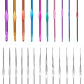 100Pcs Crochet Hook with Yarn Knit Gauge DIY Tools Kit Blue. 