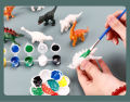 3Pcs Diy Painted Graffiti Dinosaur Children's Science and Educational Toy for Kids Drawing Toys Coloring 3D Jungle Animal Model. 
