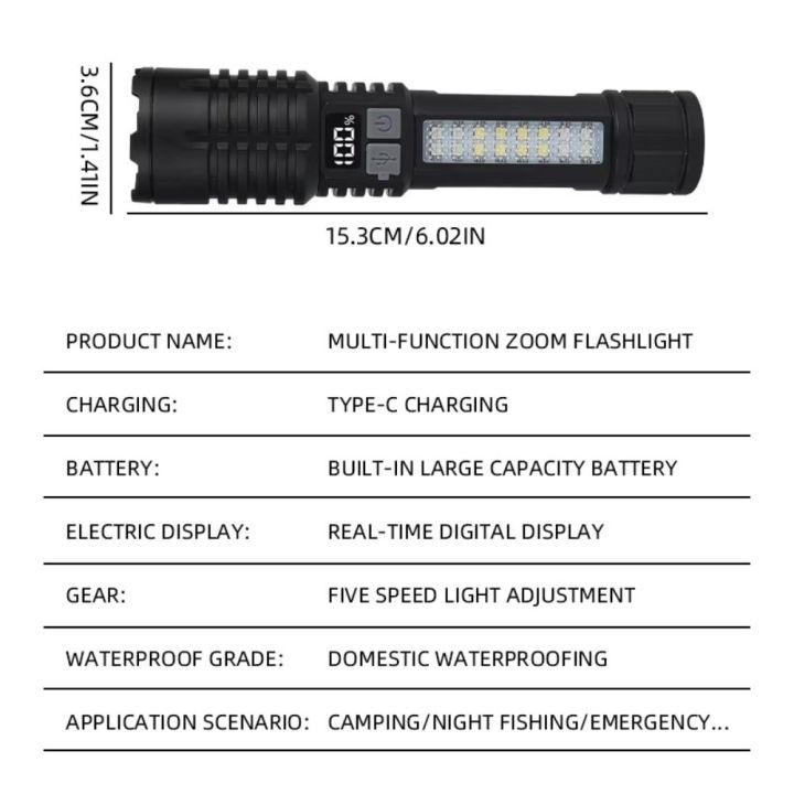 New%20Ultra%20Bright%20LED%20Flashlight%20TYPE-C%20Rechargeable%20Work%20Light%20Waterproof%20COB%20Side%20Light%20Camping%20Lantern%20Outdoor%20Hiking%20-%20Image%202