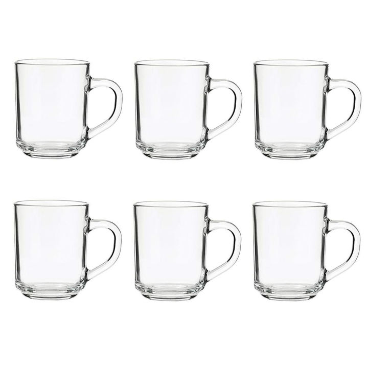Baltraa Transparent Tampered Toughened Glass Cup Indonesia Tea Coffee Mug Joy Small 6 pcs 190 ml