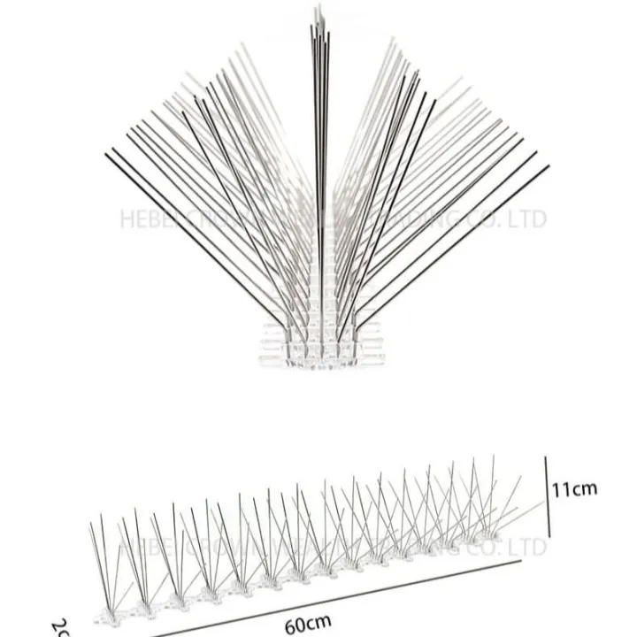(Pack%20of%206)%20Bird%20Spikes%20Stainless%20Steel%205%20Pin%20Deterrent%20Spikes%20Repellent%20Fence%20Spikes%20Comes%20Assembled%20&%20Covers%203.84%20meters%20(384cm)%20-%20Image%202