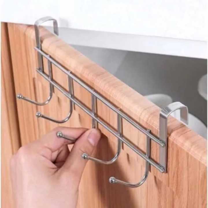 Multifunctional Over The Cabinet Hanger With 5 Hooks
