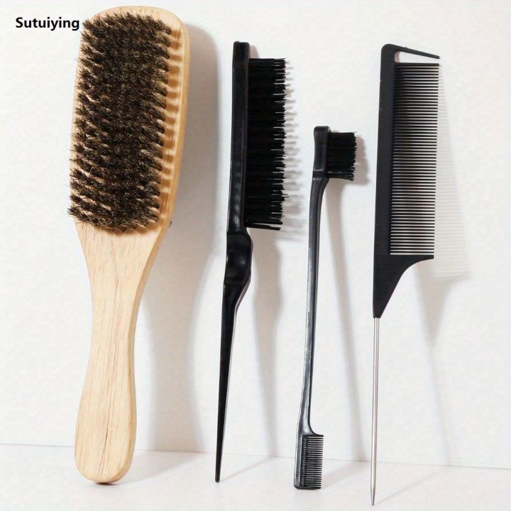 Sutuiying%204pcs%20Double%20Sided%20Beard%20Brush%20Set%20Shaving%20Brush%20Wooden%20Whisker%20Comb%202025%20Wood%20High%20Quality%20Beard%20Brush%20Styling%20Brush%20Salon%20Hair%20Tool%20-%20Image%207