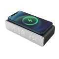 Bedroom digital alarm clock mobile wireless charging electronic clock. 