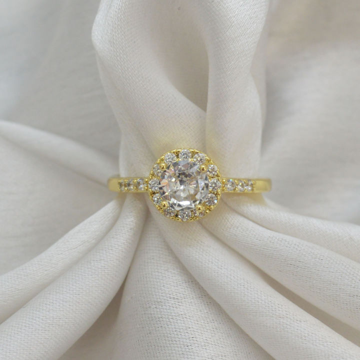 Jewels of Nepal Faux Moissanite Stone Studded Adjustable Finger