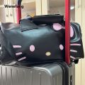 Wenefang sanrio Hello Kitty Cartoon Large Bag shoulder Leather PU Portable 2025 New Gym Bag Crossbody Large Capacity Travel Bag Personality. 