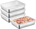 Pack Of 3 Stainless Steel Refrigerator Food Storage Box With Plastic Lid Prepare Food Freshness Preservation Box Picnic Box. 