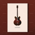 Home decoration guitar poster music gift, guitar music poster painting cafe wall old stickers living room print poster bar print. 