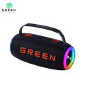Green Melody-30 Wireless Speaker | 30Watt (15*2) Output | Dual Speaker | Dual EQ Models | 57mm*2 Dynamic Drivers | 6 Hours Playback | IPX5 Rating | FM Radio | RGB Changeable Light | 4000mAh  Battery Capacity | Stereo Sound  | HIFI Tone| | Type-c Charging. 