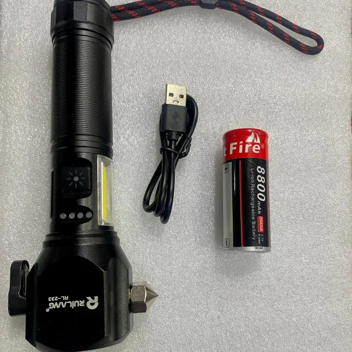 Ruilang%20Rl-233%20Multifunctional%20LED%20Flashlight%20Telescopic%20High%20Range%20Zoom%20Torchlight%20Hammer%20Torch%20Camping%20Light%20With%20Outdoor%20Tools%20Function%20Hammer%20Cutter%20Glass%20Breaker%20Magnet%20Powerbank%20-%20Image%204