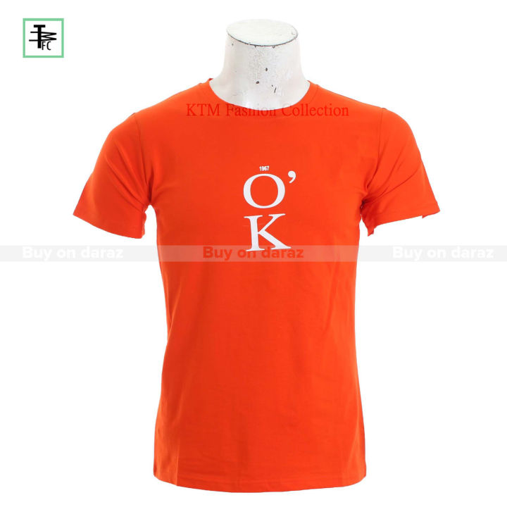 Orange New Ok Design T-shirt For Men By KTM - Technical View