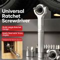 Portable Dual-purpose Ratchet Wrench Socket Forward and Reverse Magnetic Screwdriver Bit High Speed 270° Adjustable Screwdriver Repair Tool. 