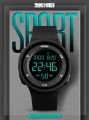 SKMEI 1445 Countdown Electronic Silicone LED Digital Sport Unisex Watch - Black. 