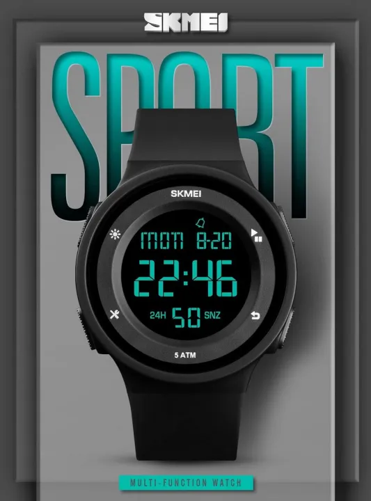 SKMEI%201445%20Countdown%20Electronic%20Silicone%20LED%20Digital%20Sport%20Unisex%20Watch%20-%20Black%20-%20Image%203