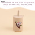 Wenefang 150ML Baby Silicone Cup with Exquisite Pattern Lid Portable Drink 2025 Straw Cup Children Leak-proof Feeding Grandma Bottle Cup. 