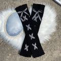 Woman Leg Warmers Autumn And Winter Ribbon Lolita Black Knee Warmers Long Socks DIANGUI. 
