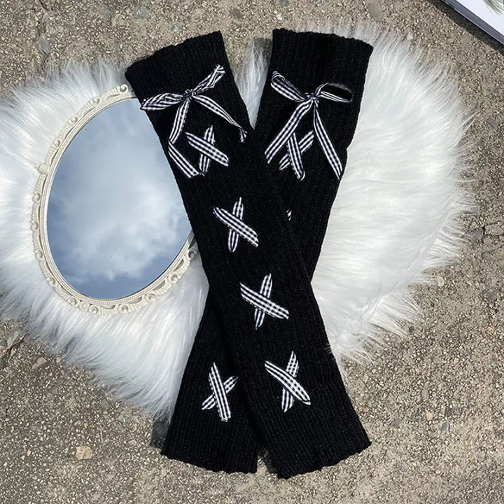 Woman%20Leg%20Warmers%20Autumn%20And%20Winter%20Ribbon%20Lolita%20Black%20Knee%20Warmers%20Long%20Socks%20DIANGUI%20-%20Image%205