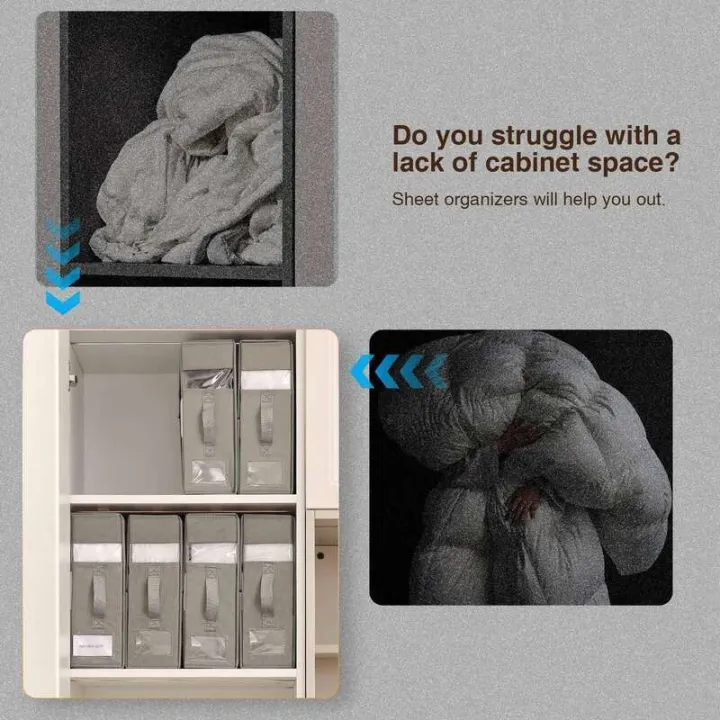 Bed%20Sheet%20Organizers%20Storage%20Foldable%20Box%20Linen%20Closet%20Bedding%20Set%20Containers%20for%20Blanket%20Comforter%20Pillow%20Cube%20with%20Window%20-%20Image%205