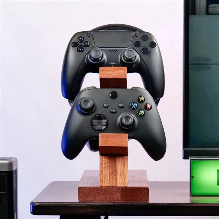 Suitable%20for%20/%20Game%20Controller%20Bracket,%20Headphone%20Headset%20Bracket,%20Solid%20Wood%20Bracket,%20Three-Layer%20Storage%20-%20Image%204