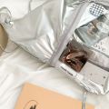 Portable Transparent Pocket Drawstring Backpack Large Capacity PU Itabag Handheld Bag Lightweight Shoulder Bag Outdoor. 