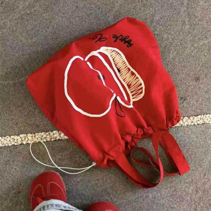 Sweet%20Drawstring%20Shopping%20Handbag%20Large%20Capacity%20Letter%20Printed%20Beach%20Bag%20Lightweight%20Canvas%20Shoulder%20Bag%20Daily%20-%20Image%208