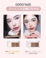 Gogo Dance Soft Focus Light and Shadow Tricolor Contour Palette V Face Brightening Highlight, Blush, Nose Shadow Silhouette Disc Beginner. 