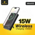 Mypower 20000mAh Powerbank |15W Wireless Magsafe Powerbank | Fast Charging Powerbank | Portable Slim Powerbank | 22.5W USB Output | 20W PD Input & Output | Analog battery Indicator | Powerbank built in stand | Black Color | 1year warranty | MFlowF20. 