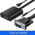 VGA to HDMI Cable Adapter Male to Female Converter With Audio Output. 