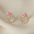 Enacolor S925 Silver Needle Cute Sakura Cherry Blossom Flower Stud Earrings for Girl Ins Accessories 2023 New. 