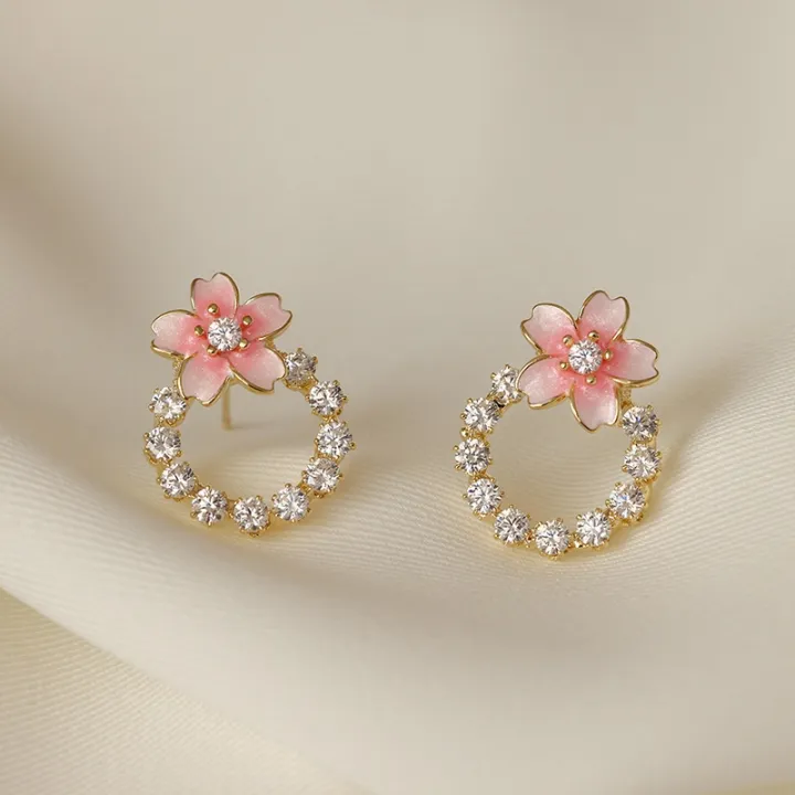 Enacolor%20S925%20Silver%20Needle%20Cute%20Sakura%20Cherry%20Blossom%20Flower%20Stud%20Earrings%20for%20Women%20Girl%20Ins%20Accessories%202023%20New%20-%20Image%204
