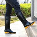 Long Black Waterproof Monsoon Gumboot / Rainboot for Men. 