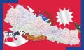 New Nepal Map With National Animal And National Flag With One Pec Design For Wall Decoration. 