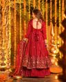 Designer Natural Crepe Silk Anarkali Palazzo Set with Thread & Sequin Work By Sapnaaz Fashion. 