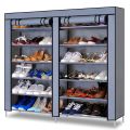 Double Layer Shoe Rack 2 x 6 Layer Shoe Rack  Foldable Shoe Rack Dustproof With Cover - Multicolor. 