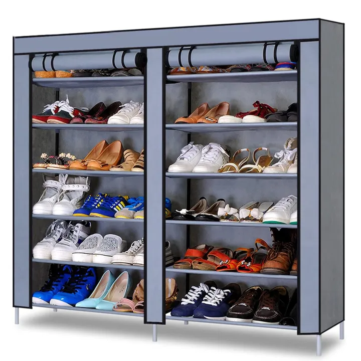 Double%20Layer%20Shoe%20Rack%202%20x%206%20Layer%20Shoe%20Rack%20%20Foldable%20Shoe%20Rack%20Dustproof%20With%20Cover%20-%20Multicolor%20-%20Image%206