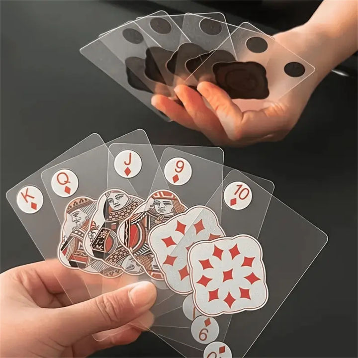 Bizzy Waterproof Transparent Plastic Playing Cards 2Sets Creative Durable PVC Poker for Deck Board Game and Classic Card Games Access