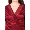 Fancyra Women Satin Solid Nighty Nightwear Set And Wrap Gown Half Sleeve Free Size. 