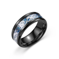 VaryGood Dragon Ring Beveled Edge Finger Ring For Men. 